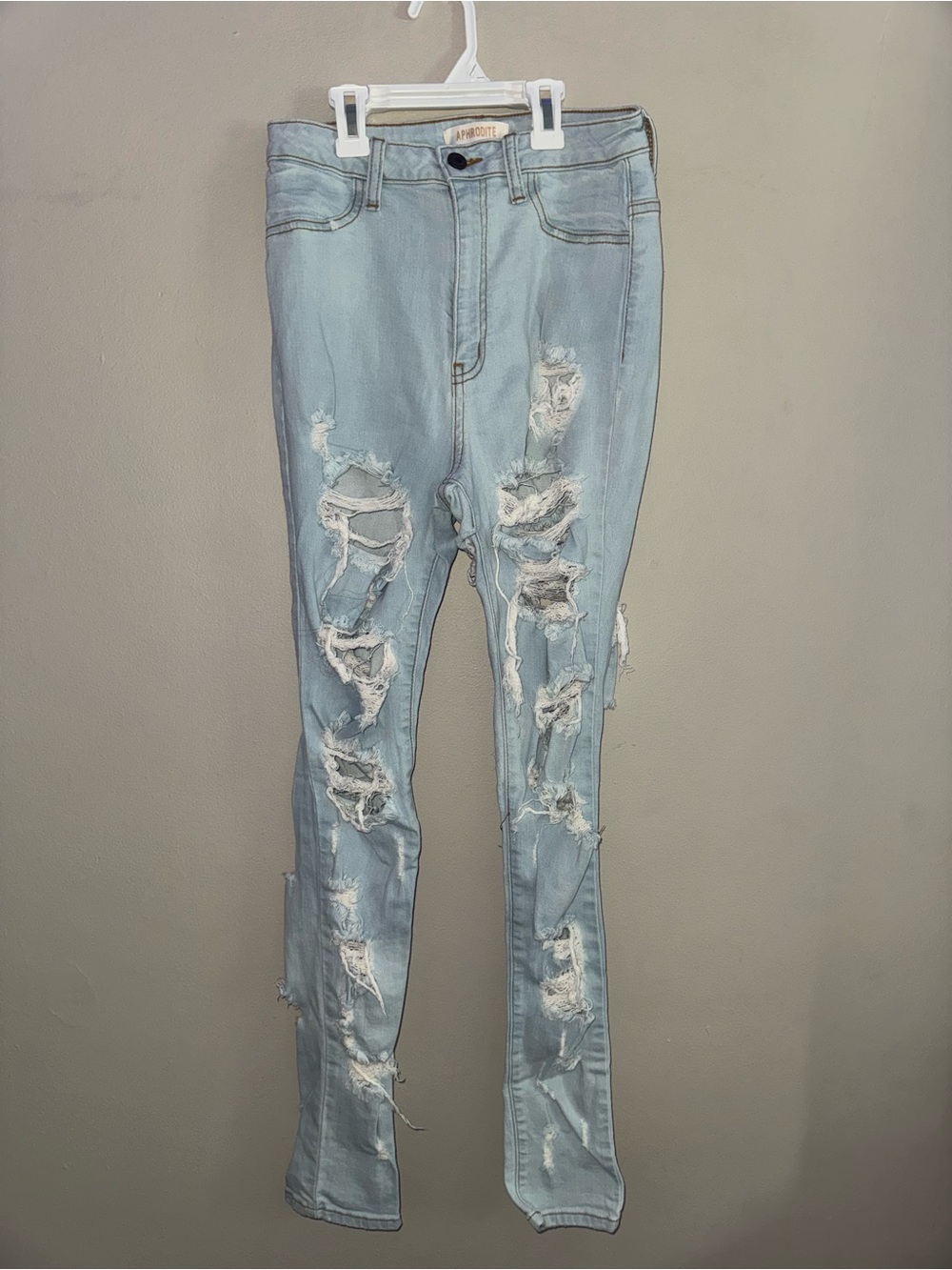 Aphrodite Light Blue High Rise Distressed Women’s Jeans